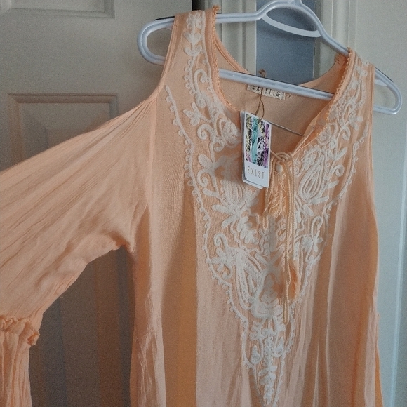 Exist Apricot Boho Cold Shoulder Beach Coverup S - Picture 8 of 12